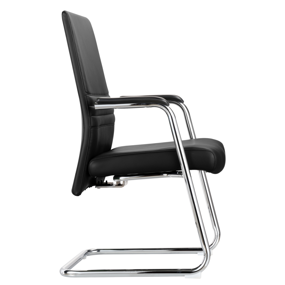 Aleen Series Guest Office Chair In Black Leather. Picture 6