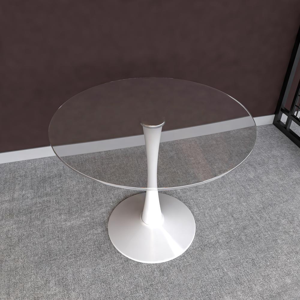 Bristol - Bistro Table White Base with Glass top. Picture 3