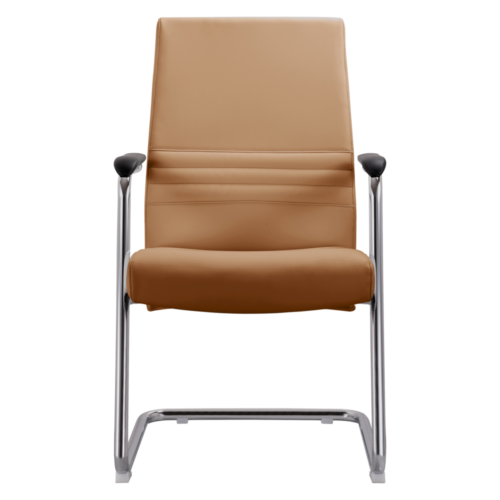 Aleen Series Guest Office Chair In Acorn Brown Leather. Picture 2