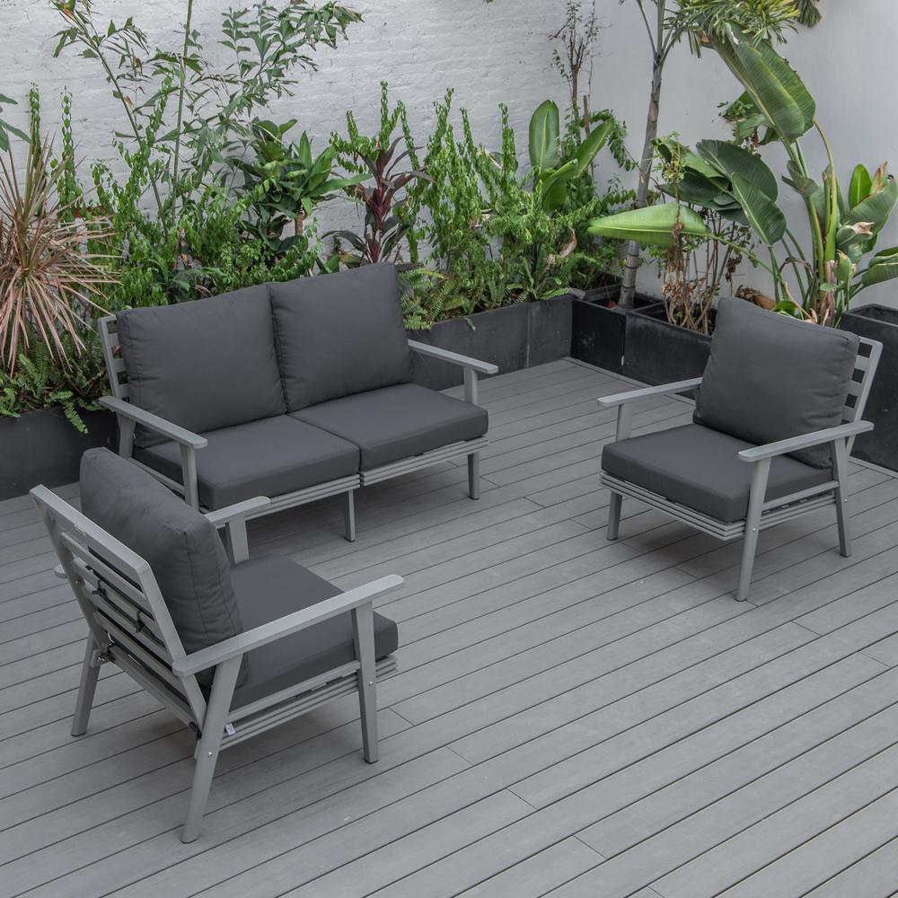 3-Piece Outdoor Patio Set with Grey Aluminum Frame. Picture 7