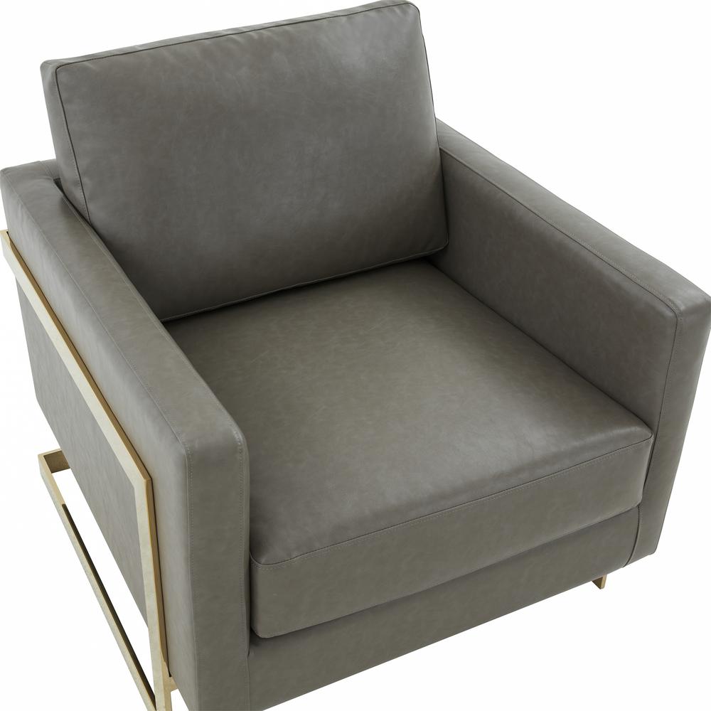 Leather Accent Armchair With Gold Frame. Picture 5