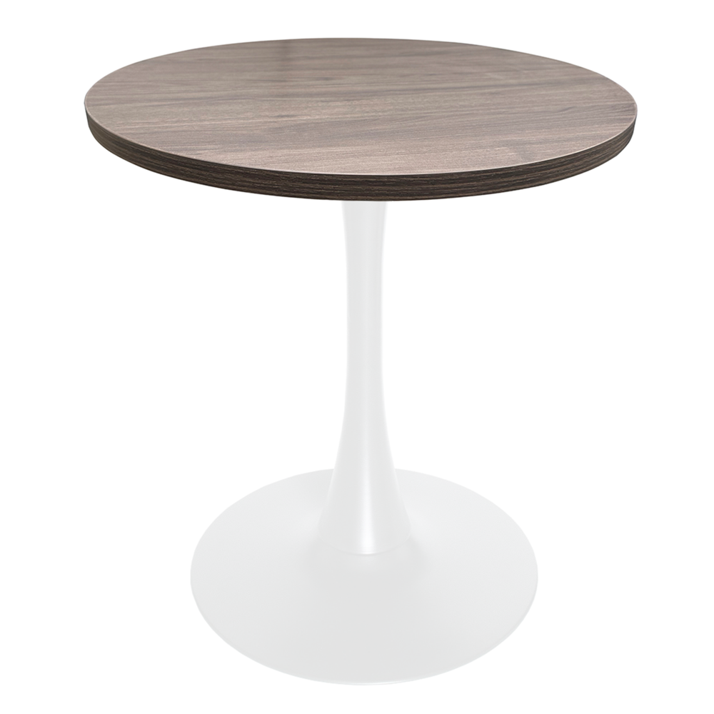 Bristol Dining table, White Base with 27" Round Dark Walnut MDF top. Picture 1
