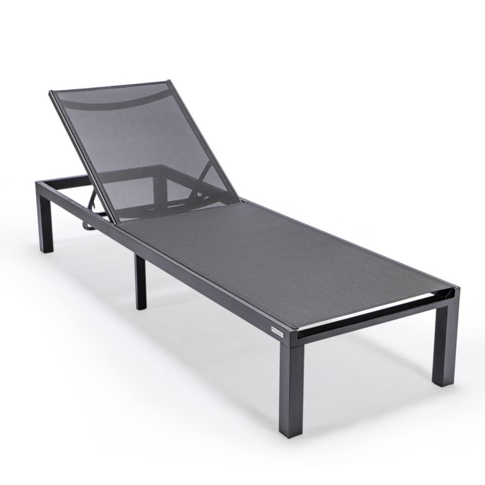 Marlin Patio Chaise Lounge Chair With Black Aluminum Frame, Set of 2. Picture 4