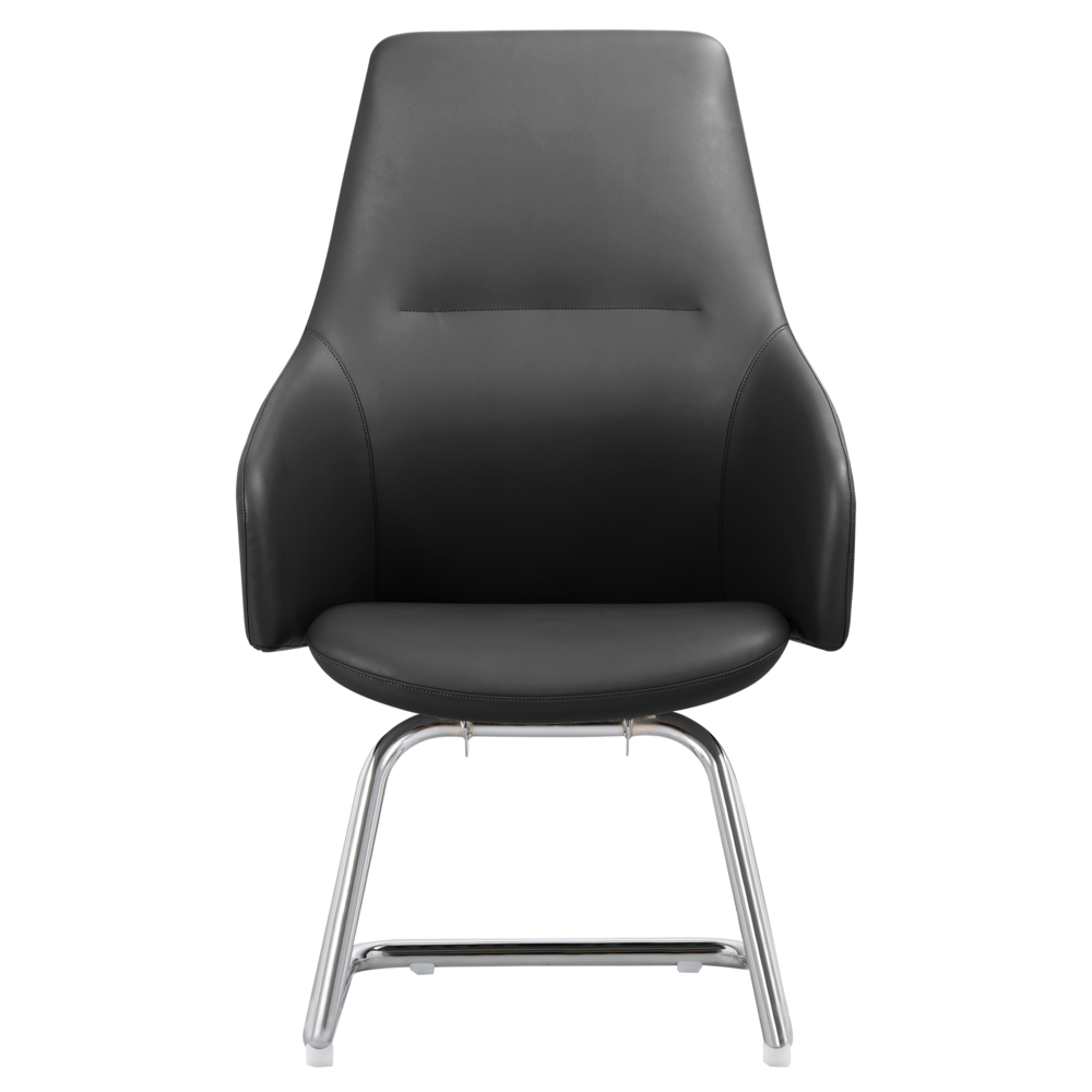 Celeste Series Guest Office Chair in Black Leather. Picture 4