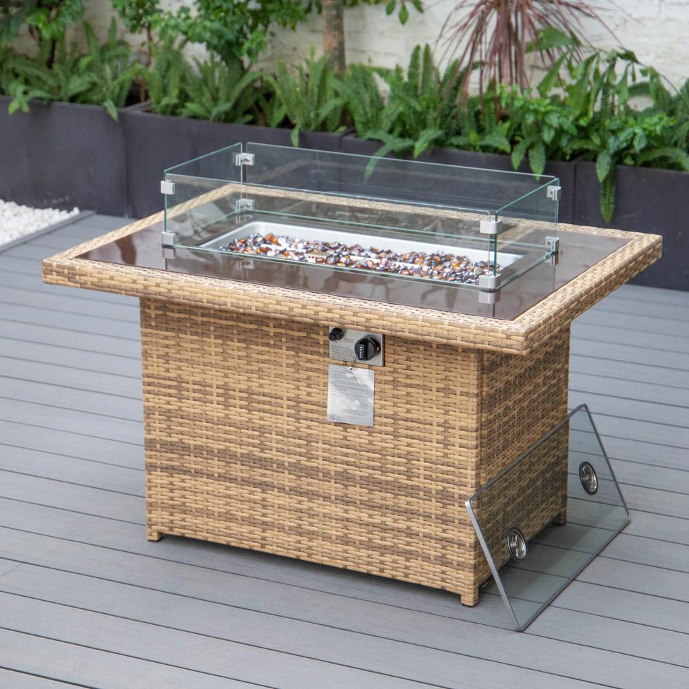 Mace Wicker Patio Modern Propane Fire Pit Table. Picture 4