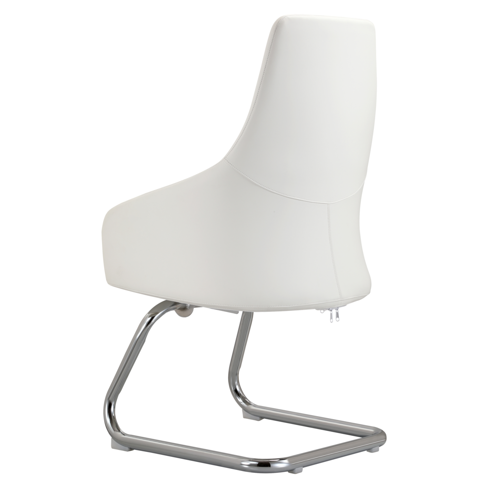 Celeste Series Guest Office Chair in White Leather. Picture 7