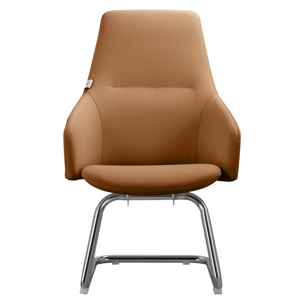 Celeste Series Office Guest Chair in Acorn Brown Leather. Picture 6