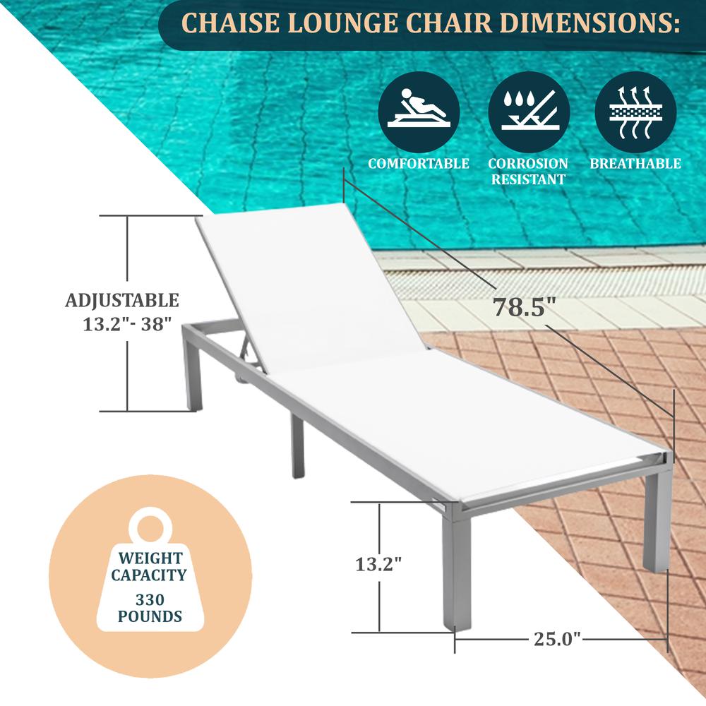 Grey Aluminum Outdoor Patio Chaise Lounge Chair. Picture 25