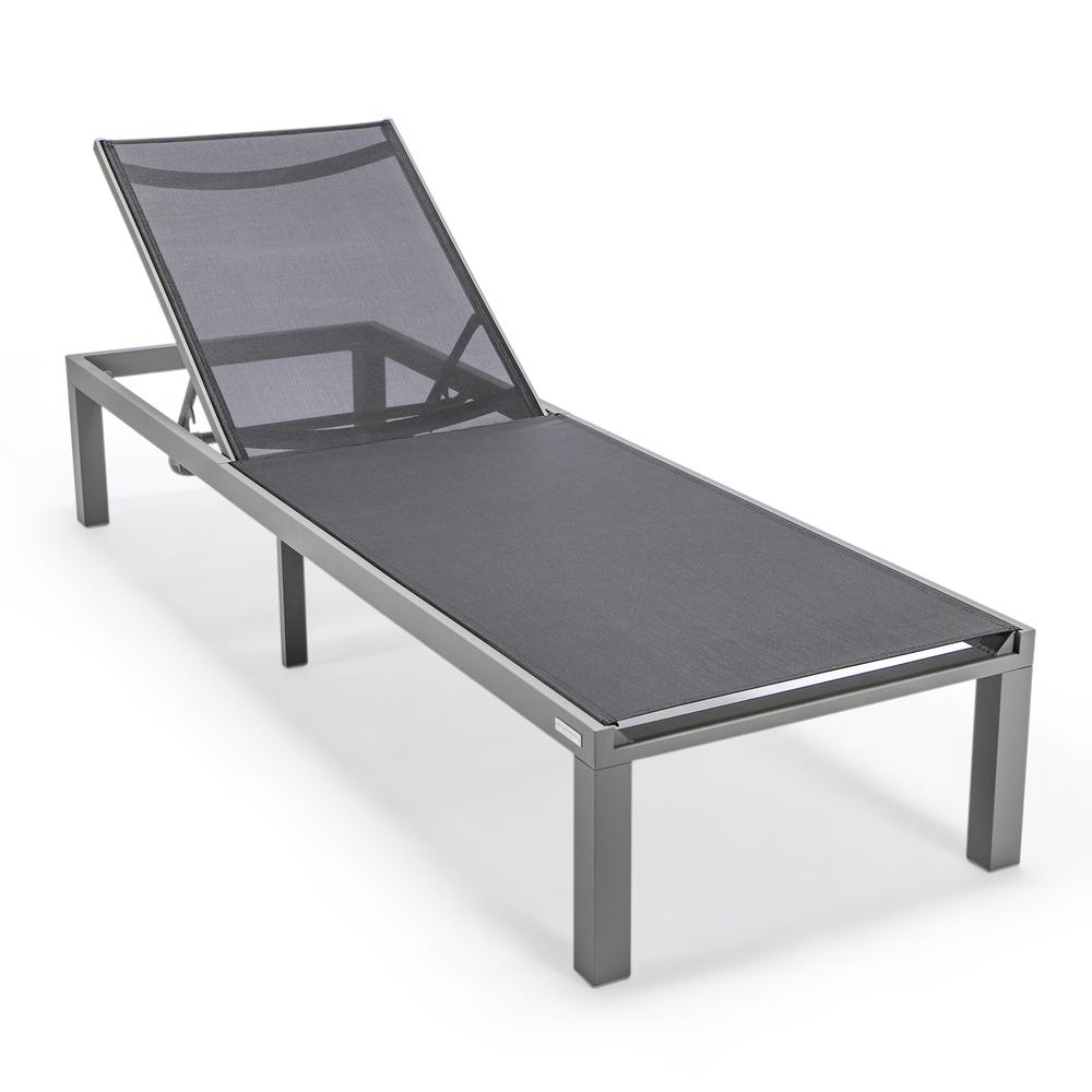 Marlin Patio Chaise Lounge Chair With Grey Aluminum Frame, Set of 2. Picture 3
