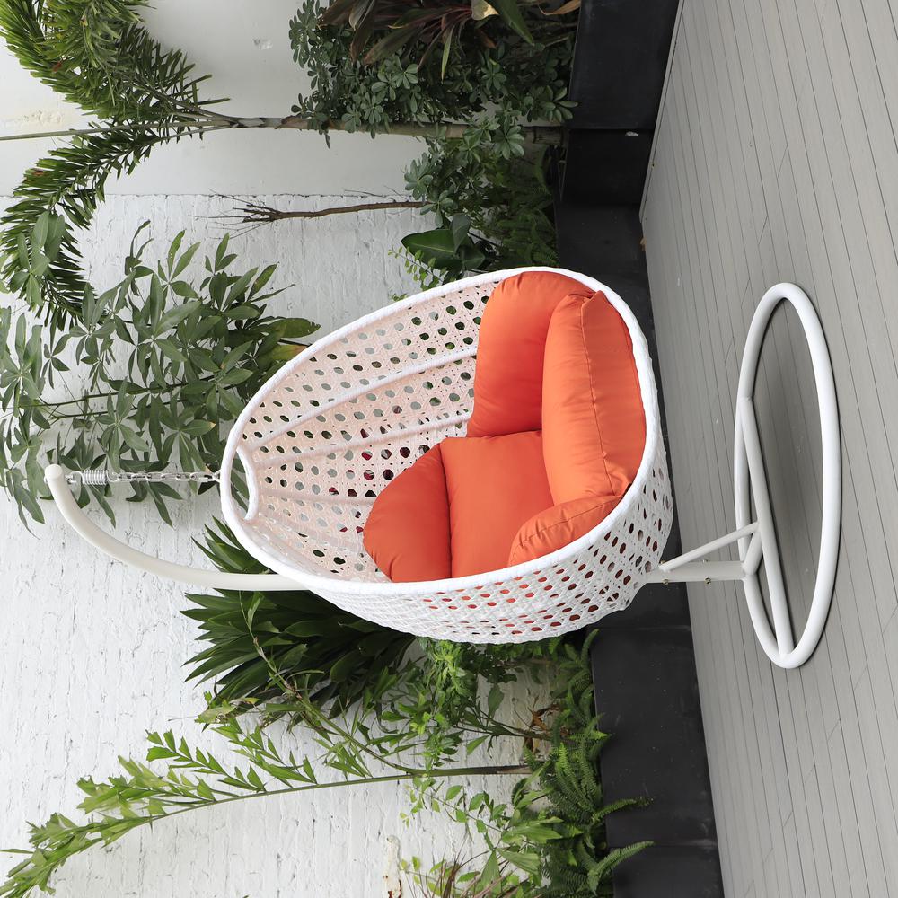 Charcoal Wicker Hanging Egg Swing Chair. Picture 9
