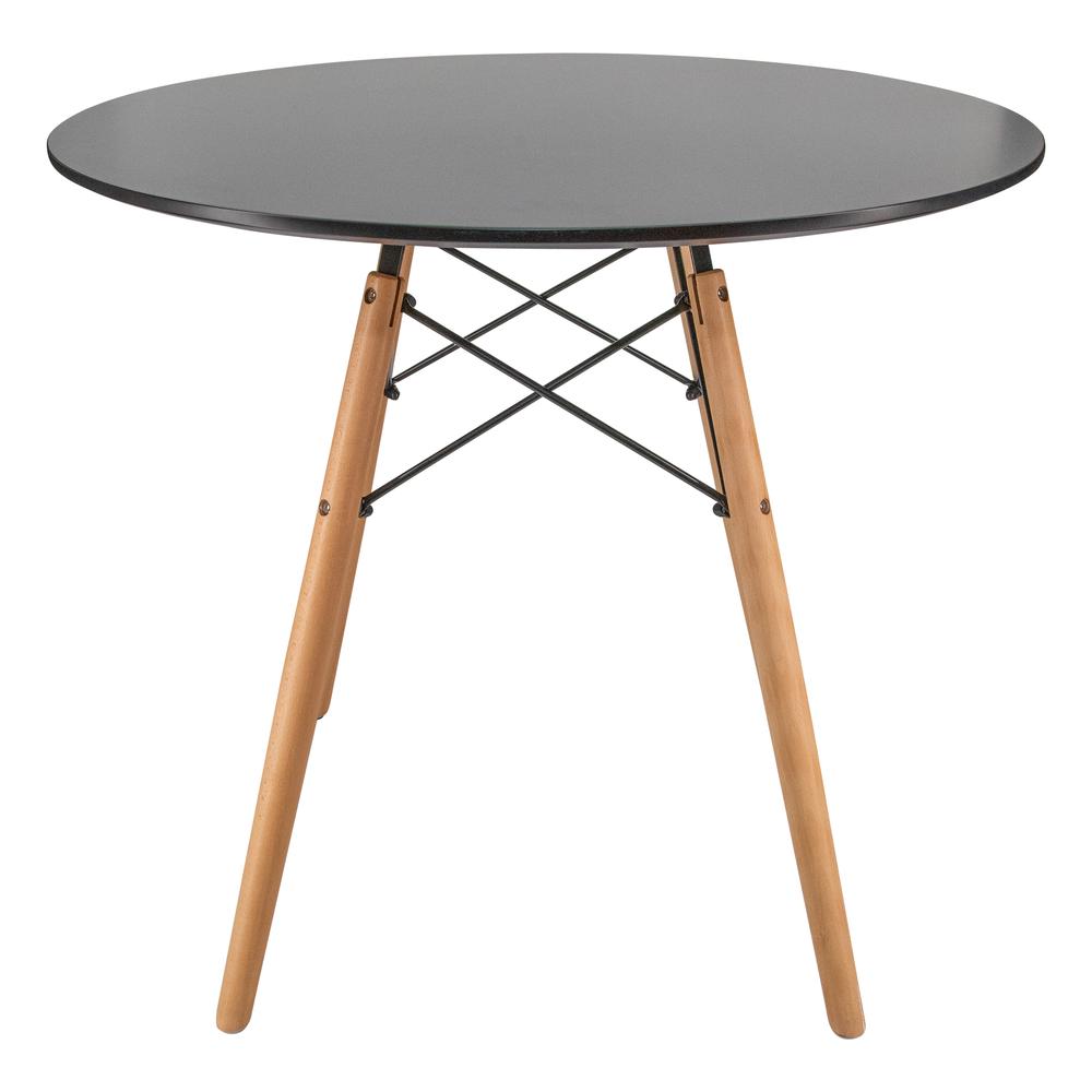 Dover Round Bistro Wood Top Dining Table W/ Natural Wood Eiffel Base. Picture 2