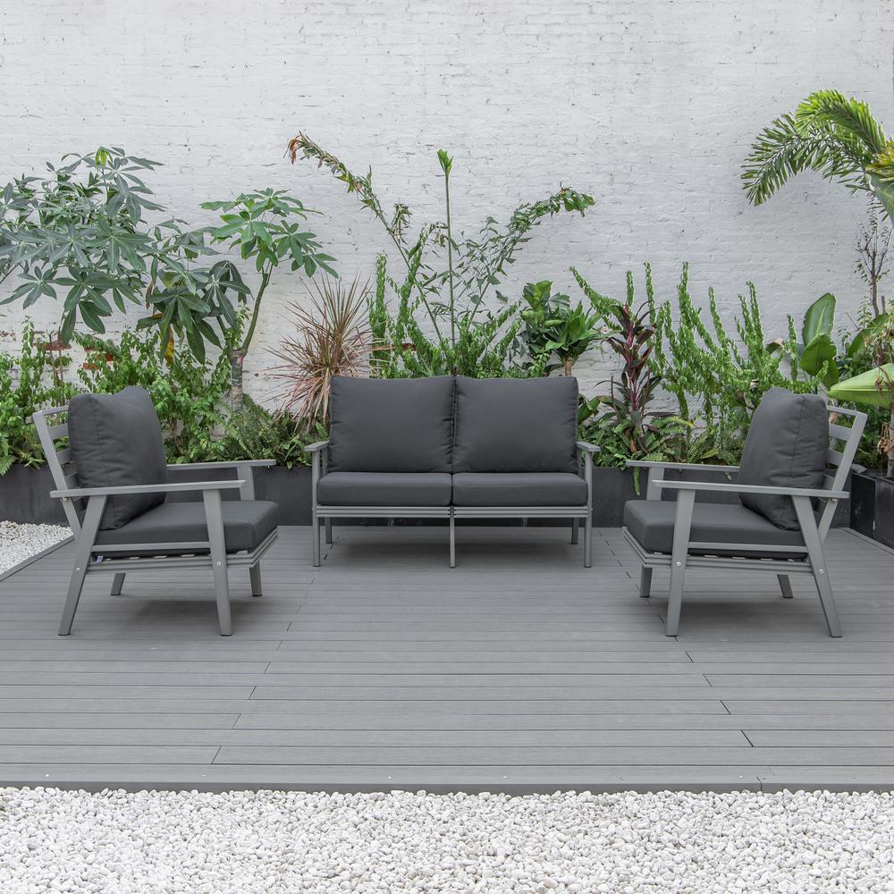 3-Piece Outdoor Patio Set with Grey Aluminum Frame. Picture 9