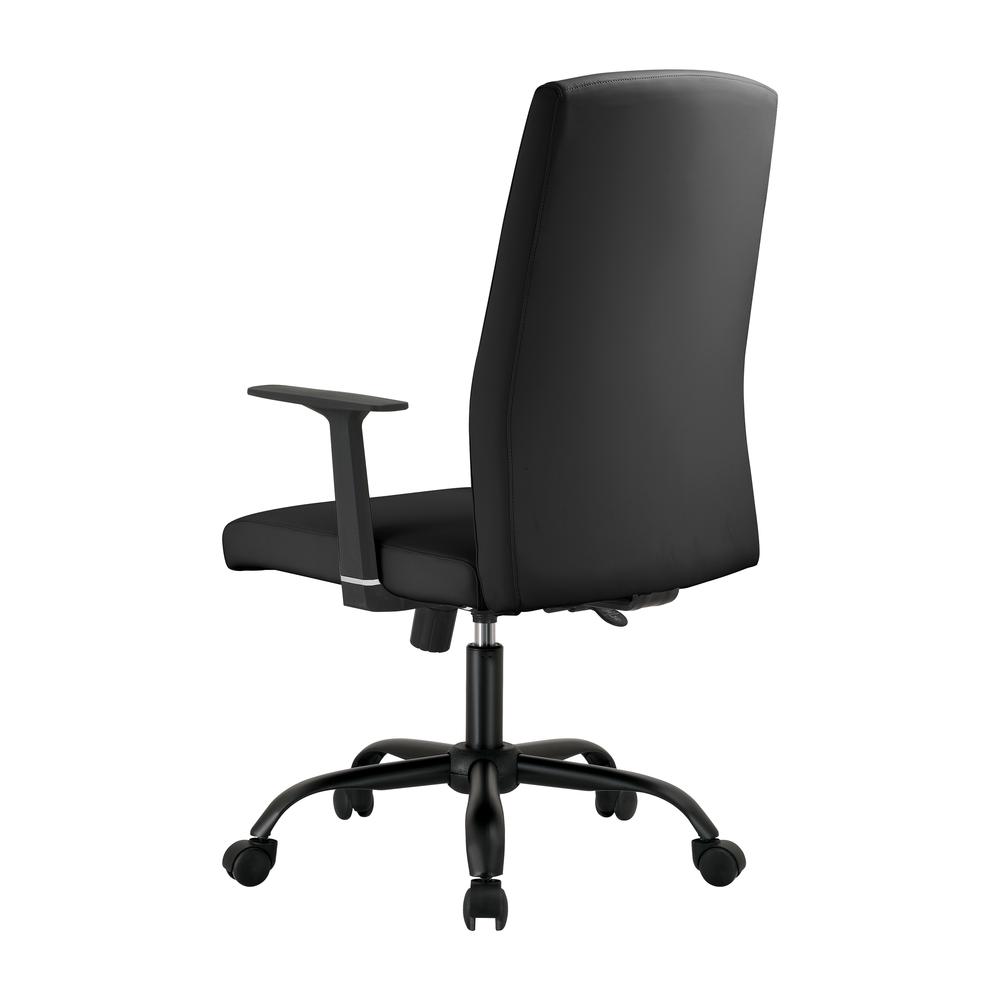 Evander Series Office Guest Chair in Black Leather. Picture 8