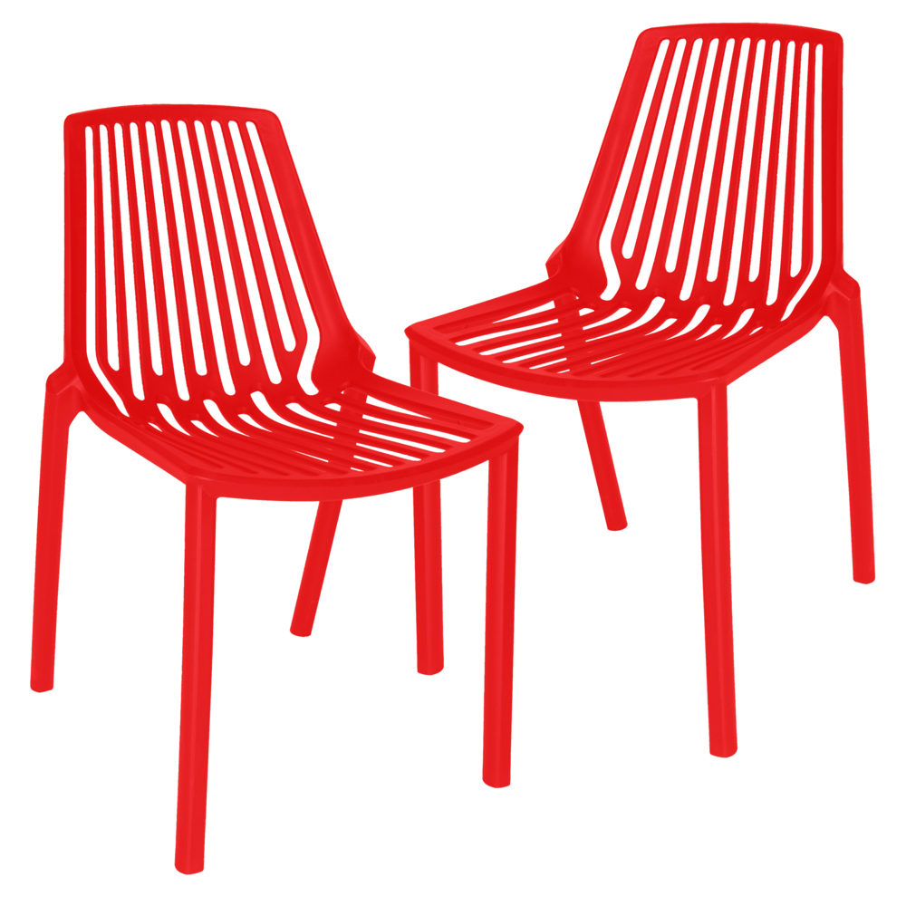 Acken Plastic Stackable Dining Chair, Set of 2. Picture 1