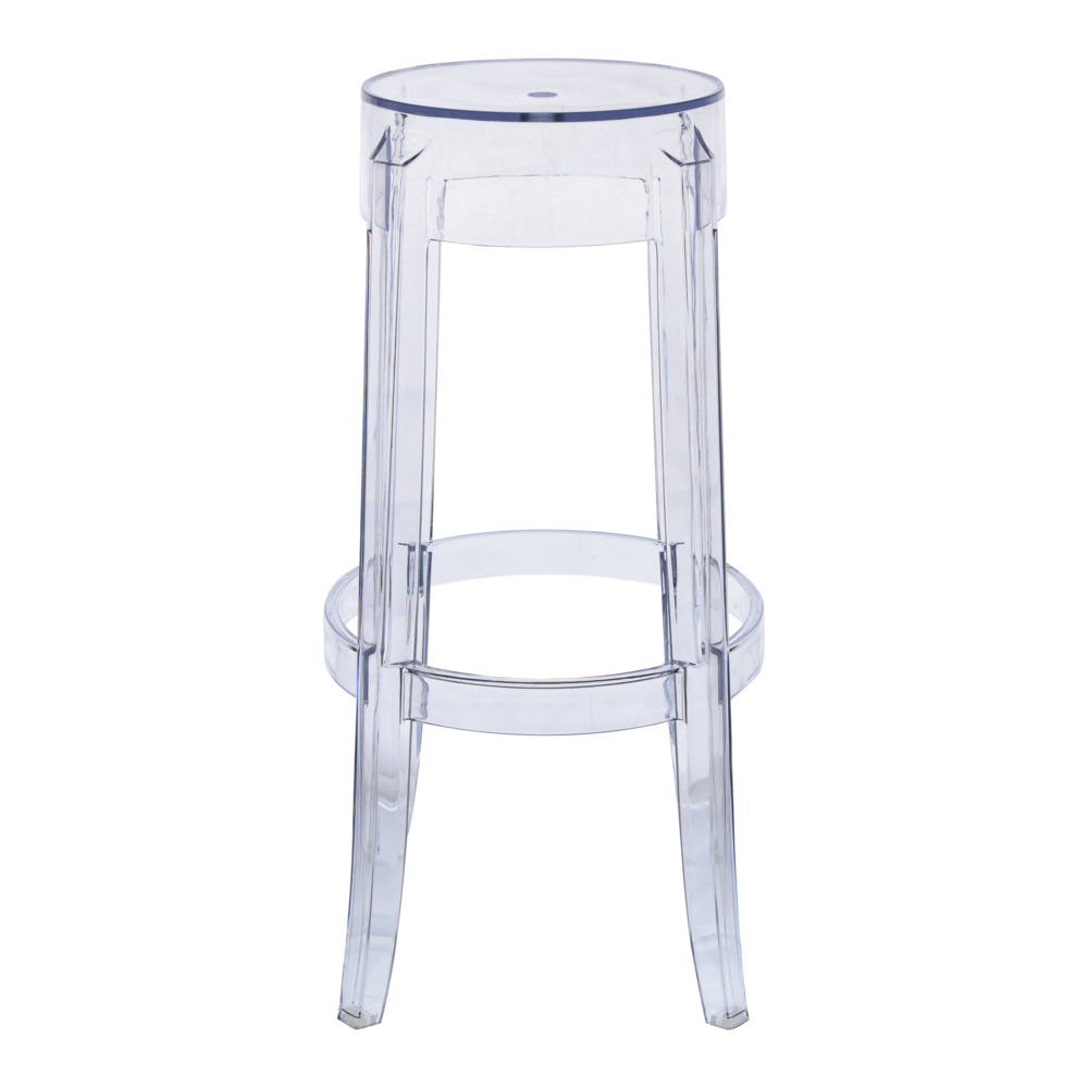 Averill Plastic Barstool with Clear Acrylic Seat and Legs, Set of 2. Picture 2