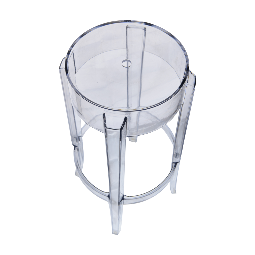 Averill Plastic Barstool with Clear Acrylic Seat and Legs, Set of 2. Picture 3