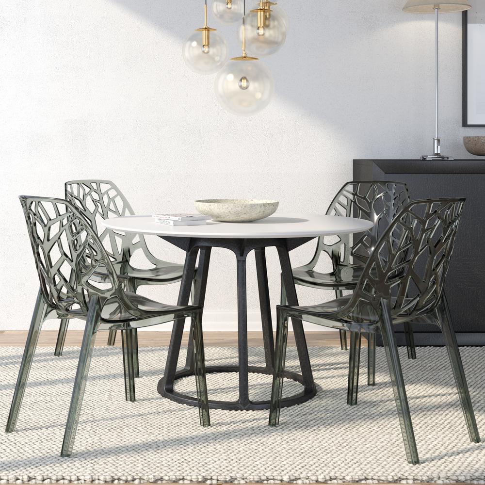 Cornelia Modern Spring Cut-Out Tree Design Stackable Dining Chair. Picture 9