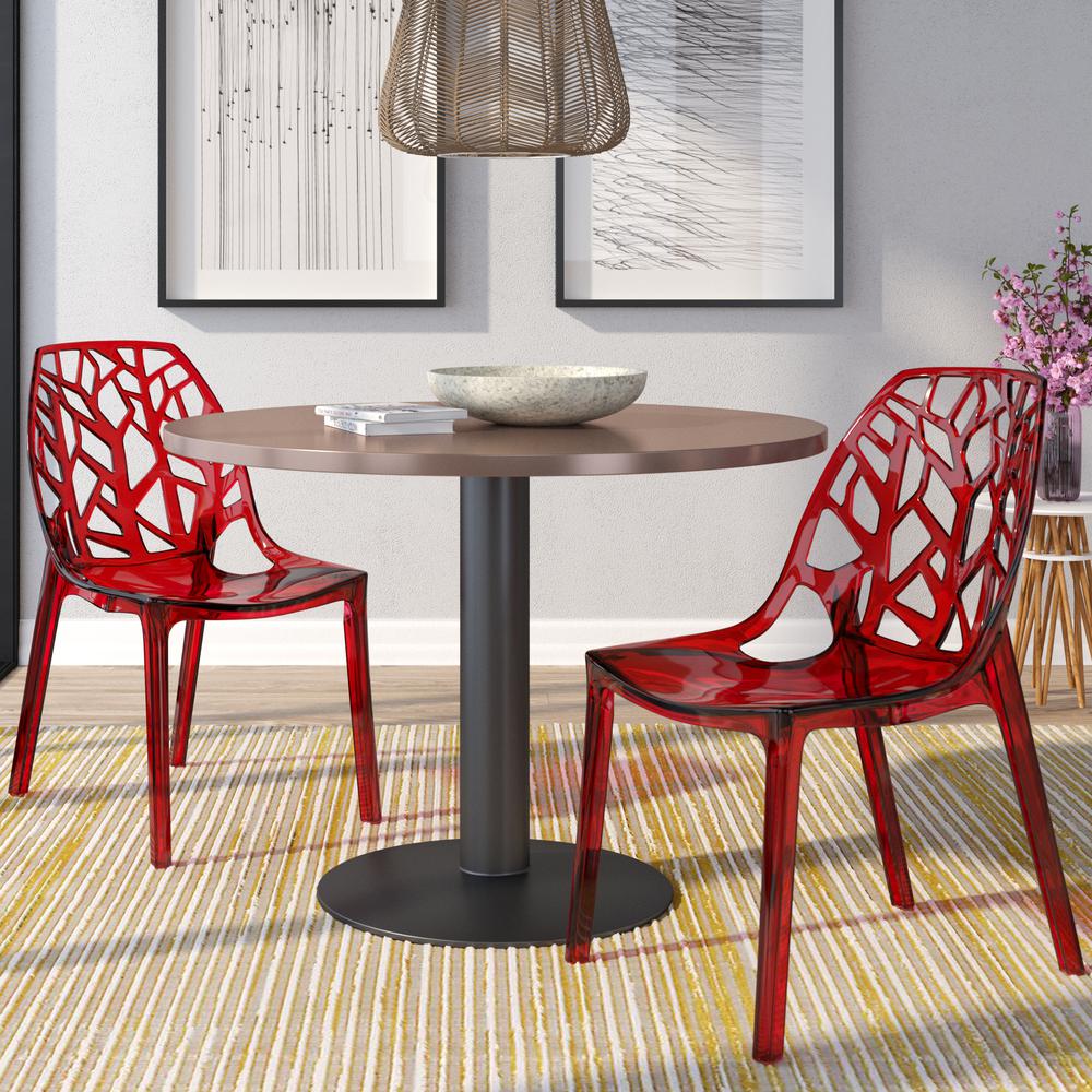 Cornelia Modern Spring Cut-Out Tree Design Stackable Dining Chair. Picture 9