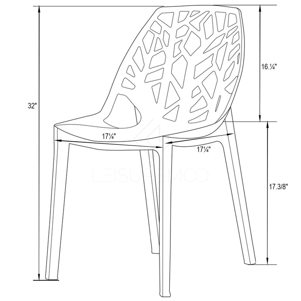 LeisureMod Modern Cornelia Dining Chair, Set of 4 C18TR4. Picture 8