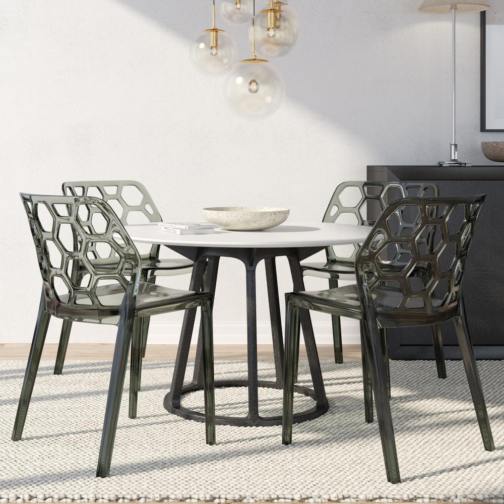 LeisureMod Modern Dynamic Dining Chair, Set of 4 DC19TBL4. Picture 2