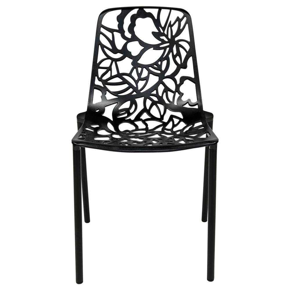 LeisureMod Modern Devon Aluminum Chair, Set of 4 DC23BL4. Picture 5