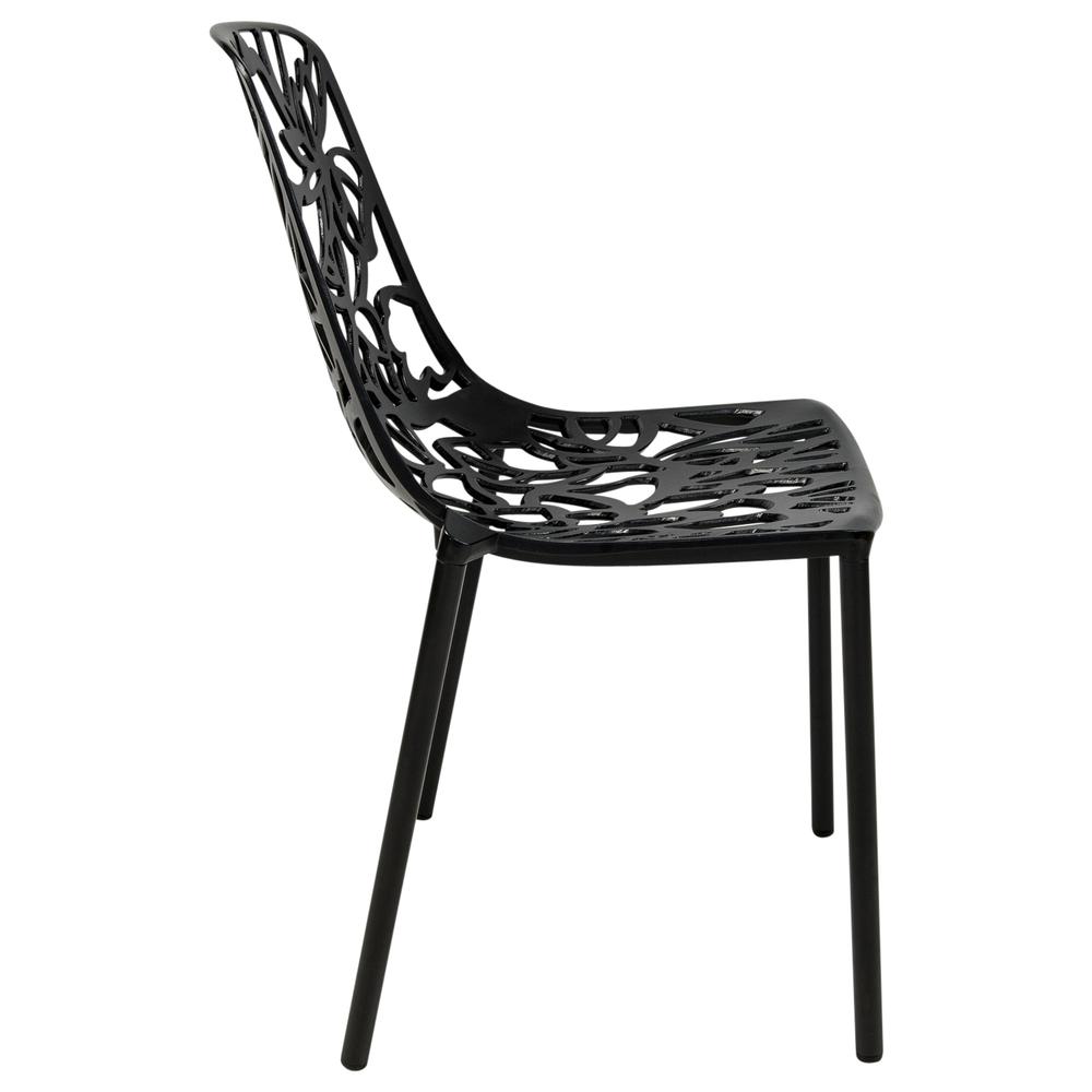 LeisureMod Modern Devon Aluminum Chair, Set of 4 DC23BL4. Picture 6