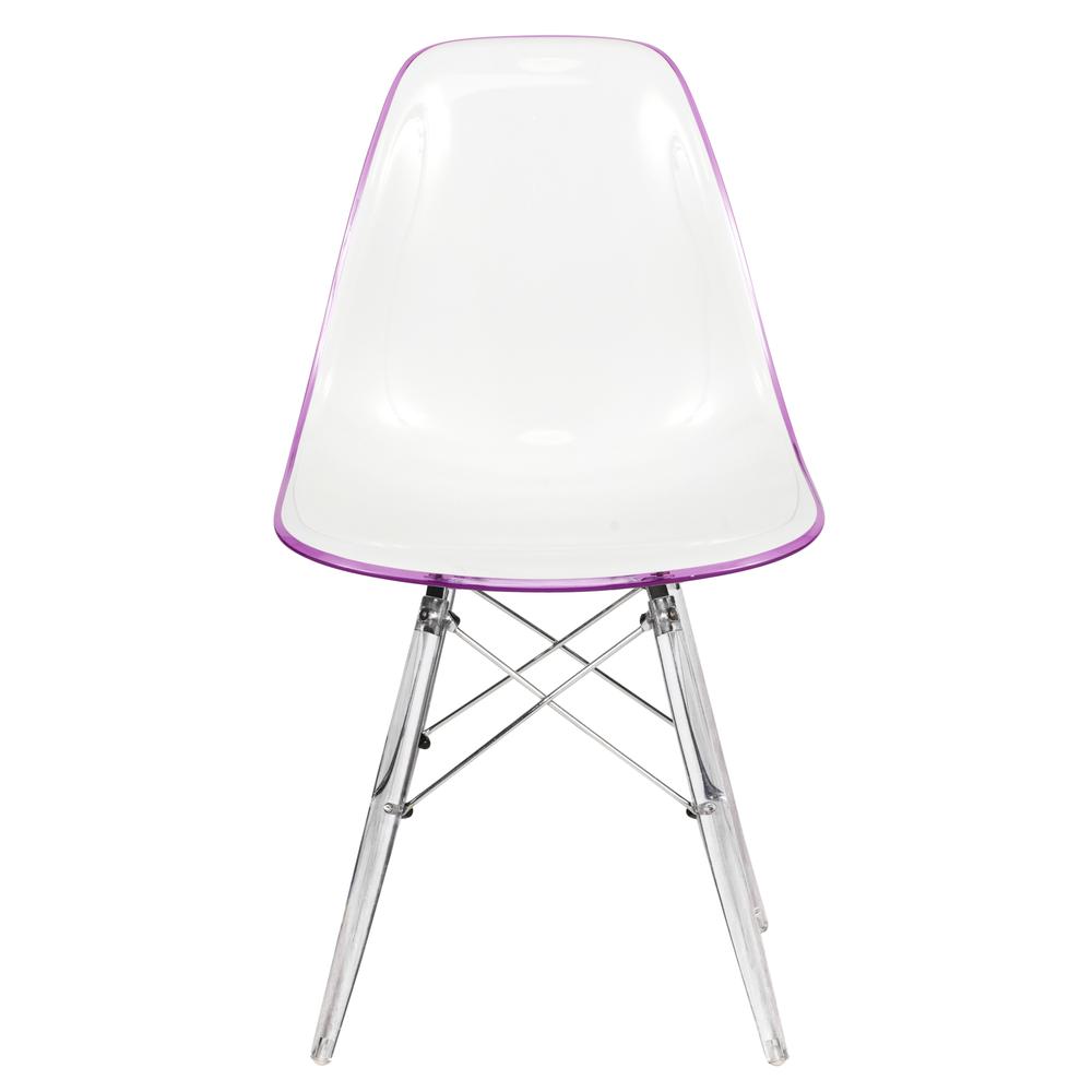Dover Molded Side Chair with Acrylic Base, Set of 2. Picture 2