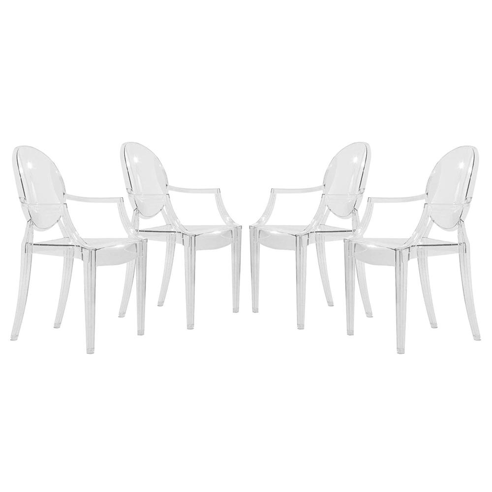 LeisureMod Carroll Modern Acrylic Chair, Set of 4 GC22CL4. Picture 1