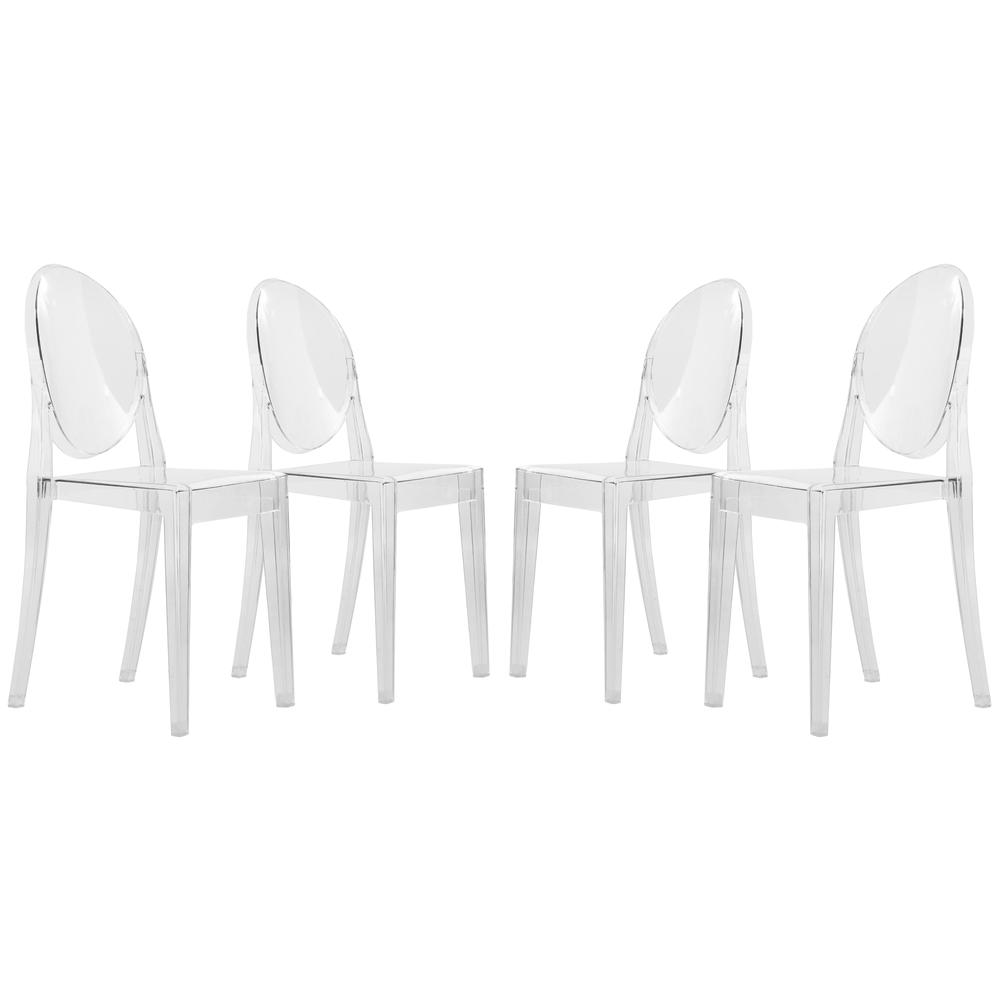 Marion Transparent Acrylic Modern Chair, Set of 4. Picture 1