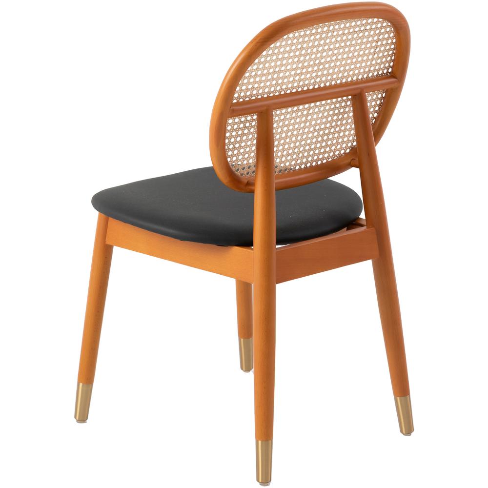 Holbeck Wicker Dining Chair with Upholstered Leather Seat. Picture 5