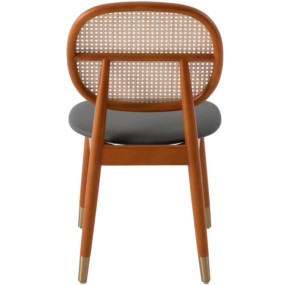 Holbeck Wicker Dining Chair with Upholstered Leather Seat. Picture 6