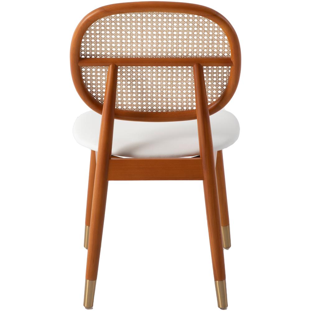 Holbeck Wicker Dining Chair with Upholstered Leather Seat. Picture 6
