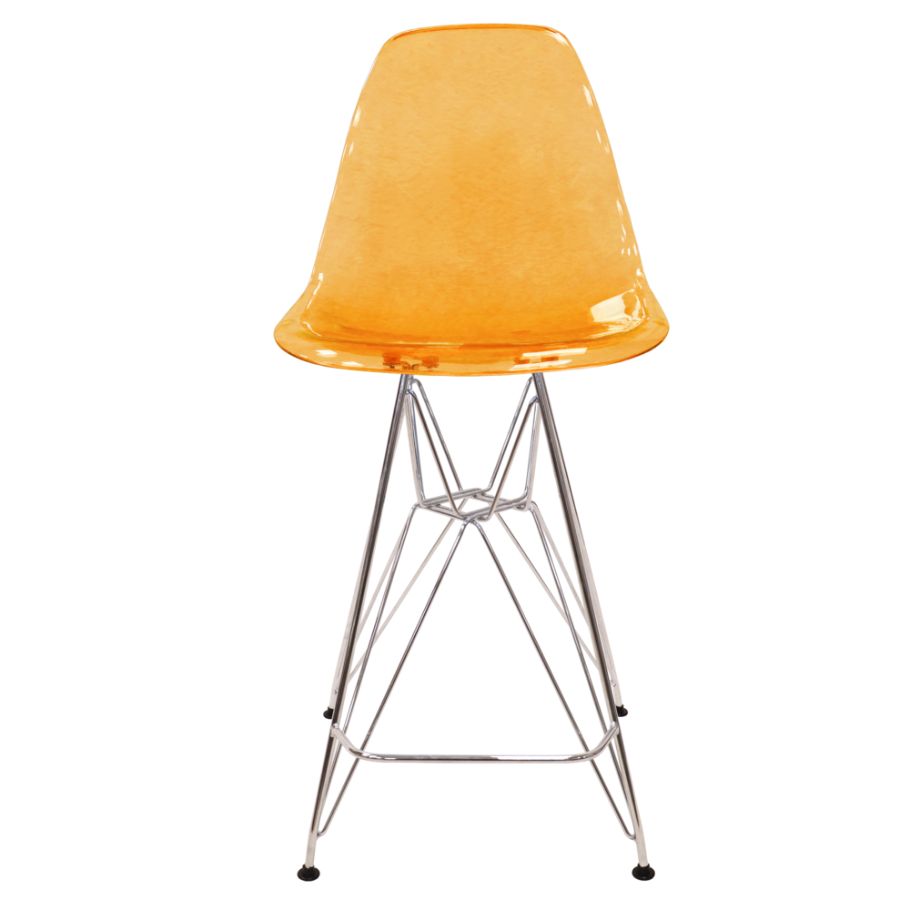 Cresco Modern Acrylic Barstool with Chrome Base and Footrest. Picture 11