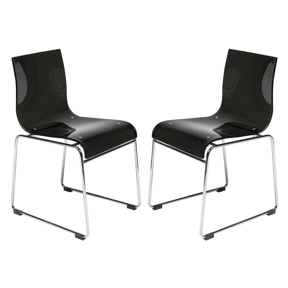 Lima Modern Acrylic Chair, Set of 2. Picture 1