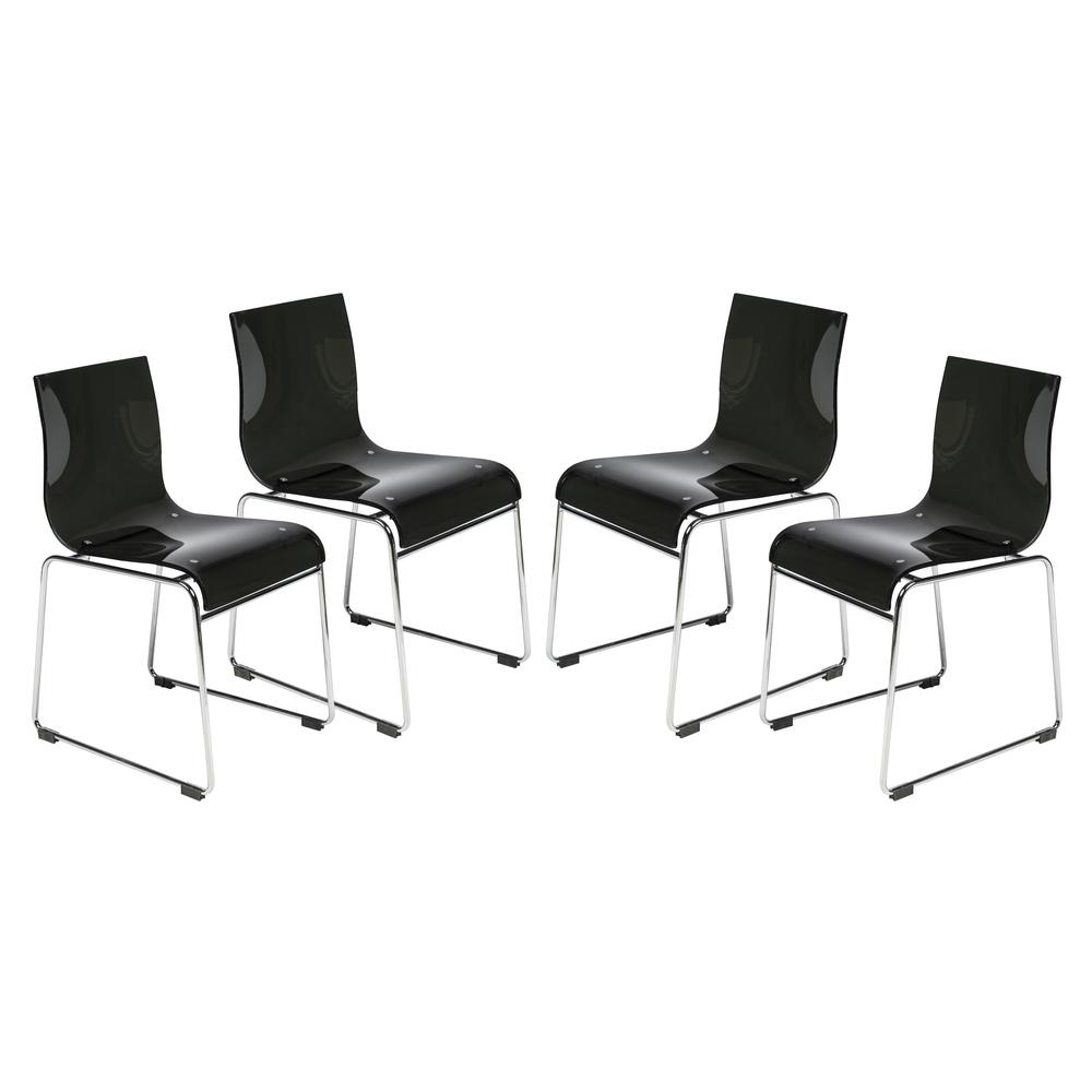 Lima Modern Acrylic Chair, Set of 4. Picture 1