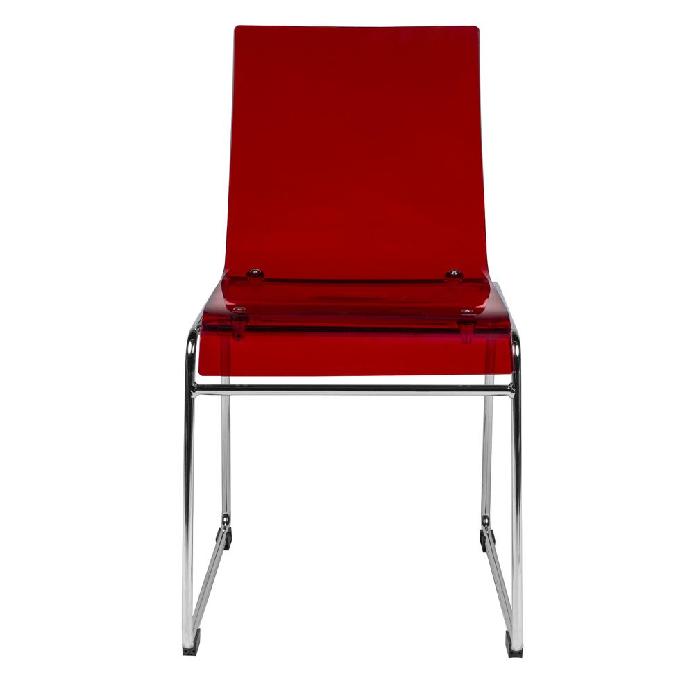 LeisureMod Lima Modern Acrylic Chair, Set of 4 LC19TR4. Picture 2