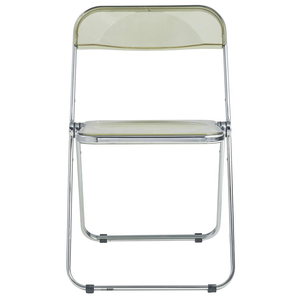 LeisureMod Lawrence Acrylic Folding Chair With Metal Frame, Set of 2 LF19A2. Picture 4
