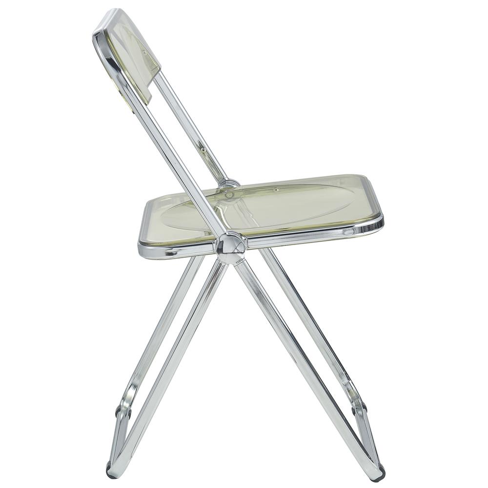 LeisureMod Lawrence Acrylic Folding Chair With Metal Frame, Set of 2 LF19A2. Picture 6