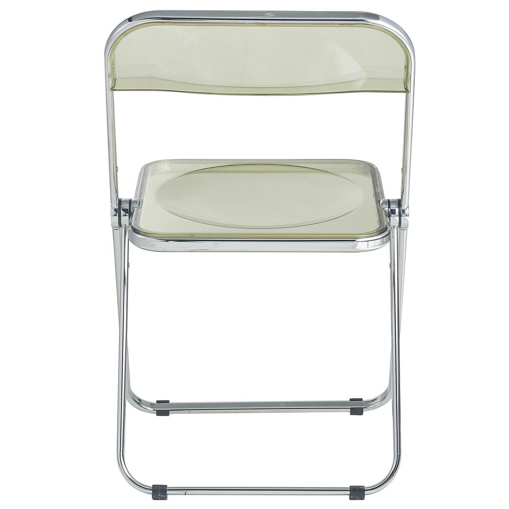 LeisureMod Lawrence Acrylic Folding Chair With Metal Frame, Set of 2 LF19A2. Picture 7