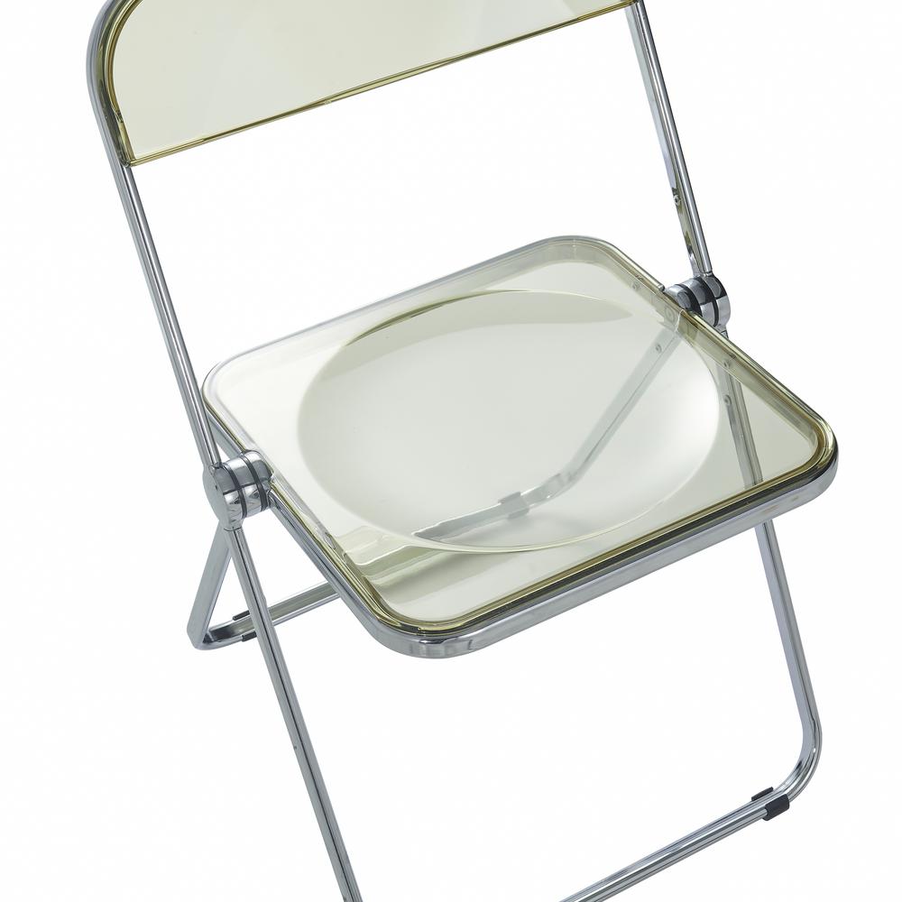 LeisureMod Lawrence Acrylic Folding Chair With Metal Frame, Set of 2 LF19A2. Picture 8