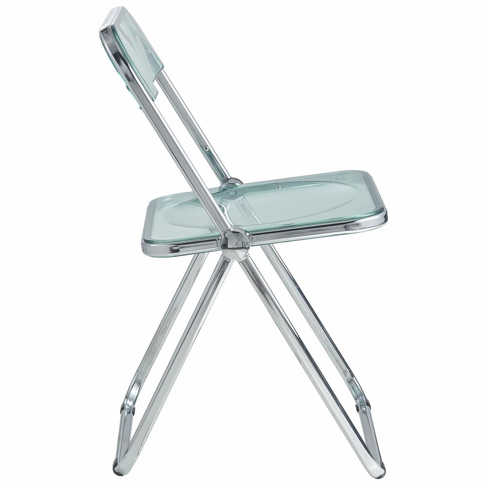 Lawrence Acrylic Folding Chair With Metal Frame, Set of 2. Picture 6