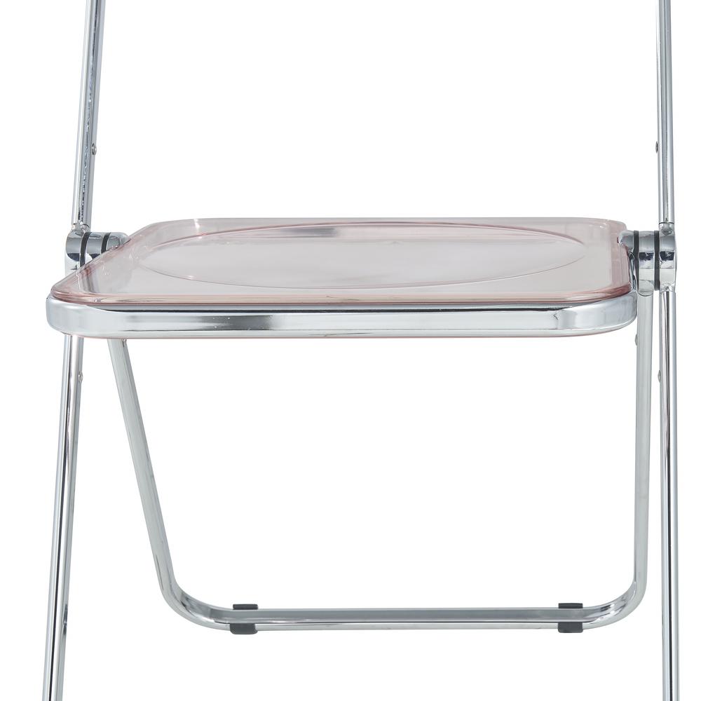 Lawrence Acrylic Folding Chair With Metal Frame, Set of 2. Picture 2