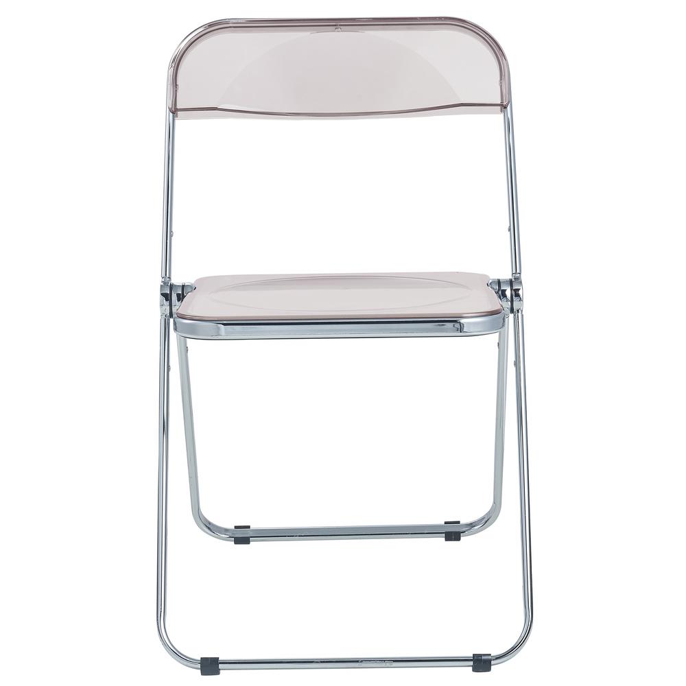 Lawrence Acrylic Folding Chair With Metal Frame, Set of 2. Picture 5