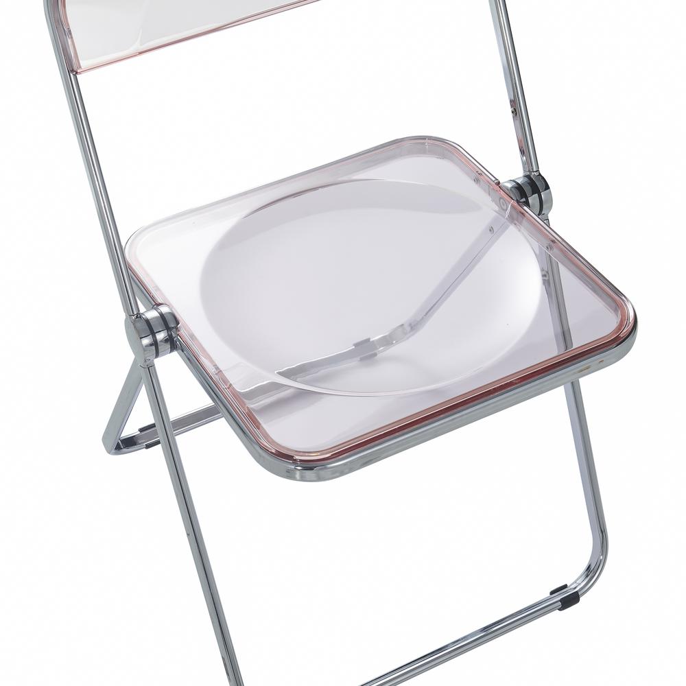 Lawrence Acrylic Folding Chair With Metal Frame, Set of 2. Picture 9