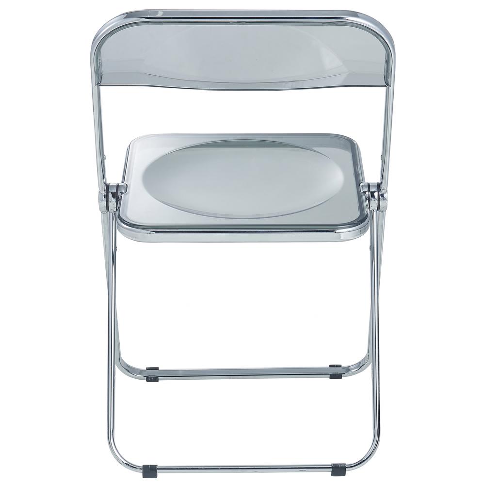 LeisureMod Lawrence Acrylic Folding Chair With Metal Frame, Set of 2 LF19TBL2. Picture 8
