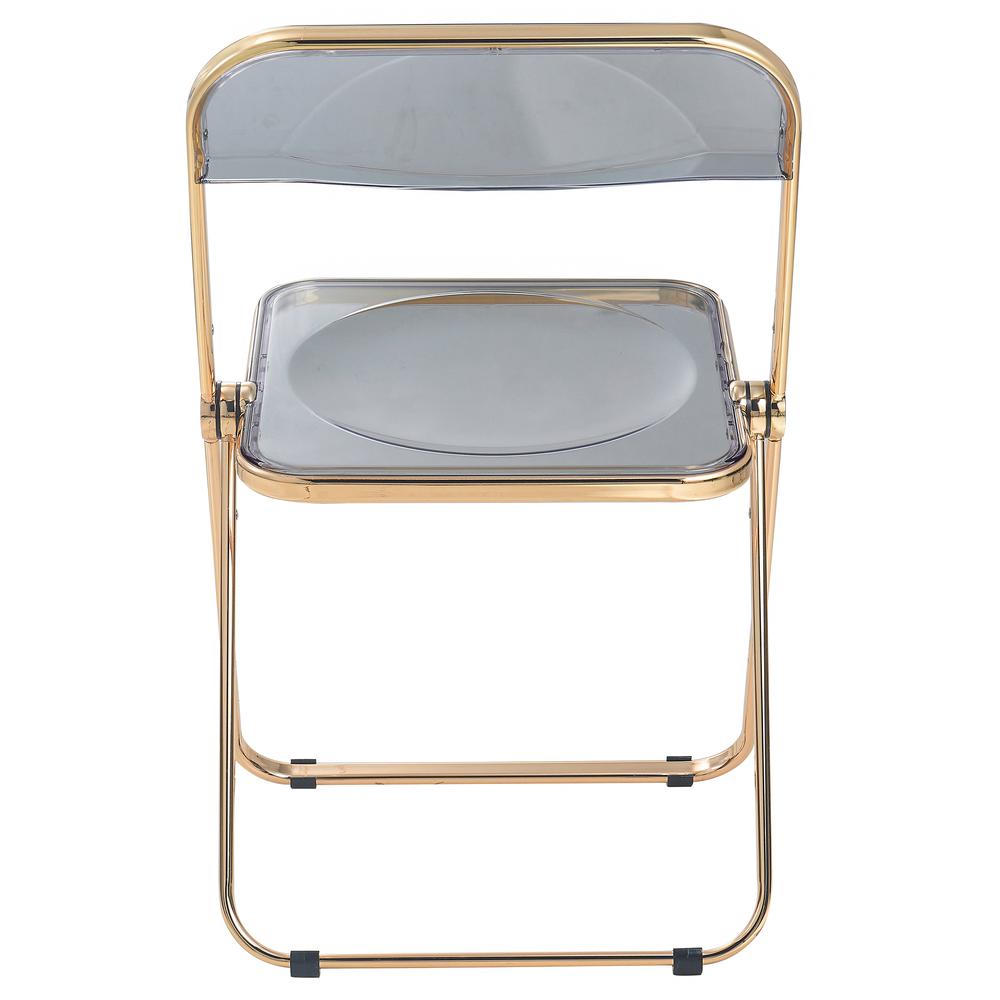 LeisureMod Lawrence Acrylic Folding Chair With Gold Metal Frame, Set of 4 LFG19TBL4. Picture 8