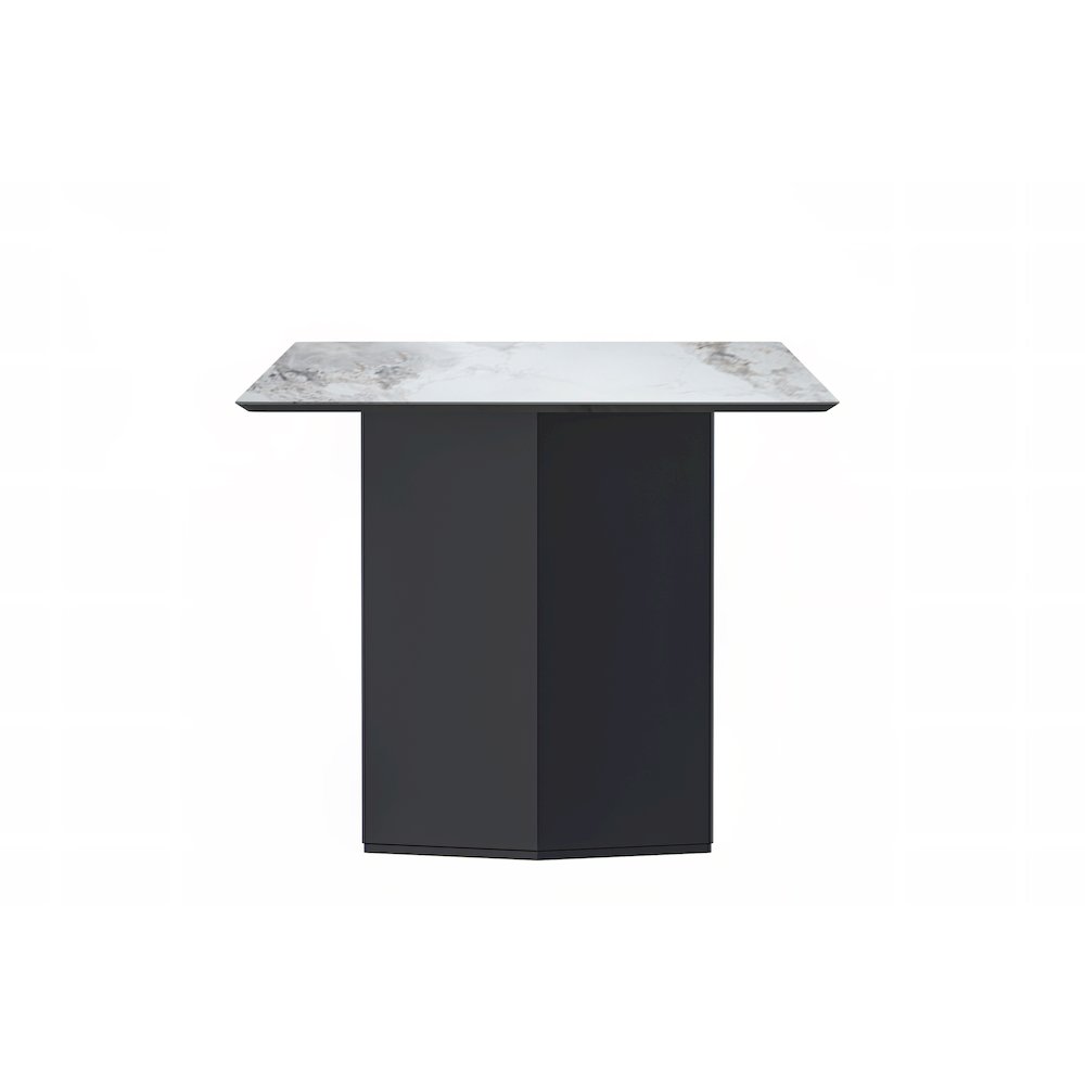 Modern Dining Table Black Base, With 71 Medium Grey Sintered Stone Top. Picture 8