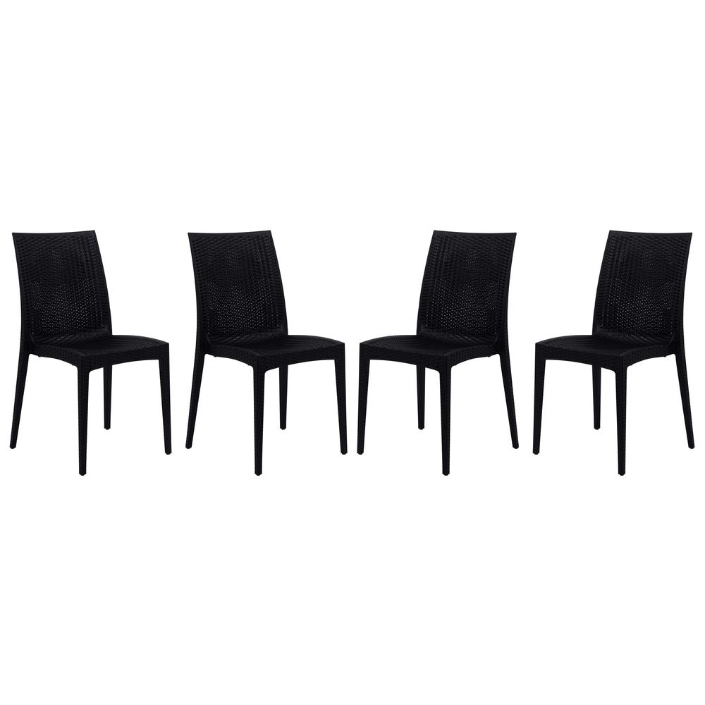 Weave Mace Indoor/Outdoor Dining Chair (Armless), Set of 4. Picture 1