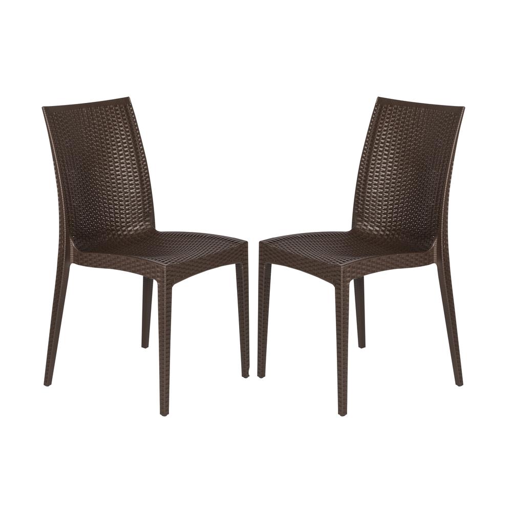Weave Mace Indoor/Outdoor Dining Chair (Armless), Set of 2. Picture 1