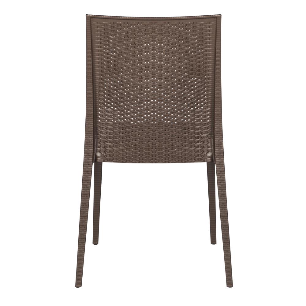 LeisureMod Weave Mace Indoor/Outdoor Dining Chair (Armless), Set of 4 MC19BR4. Picture 5